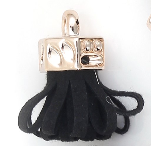 NAPPINA NERA in simil camoscio con coppetta oro 