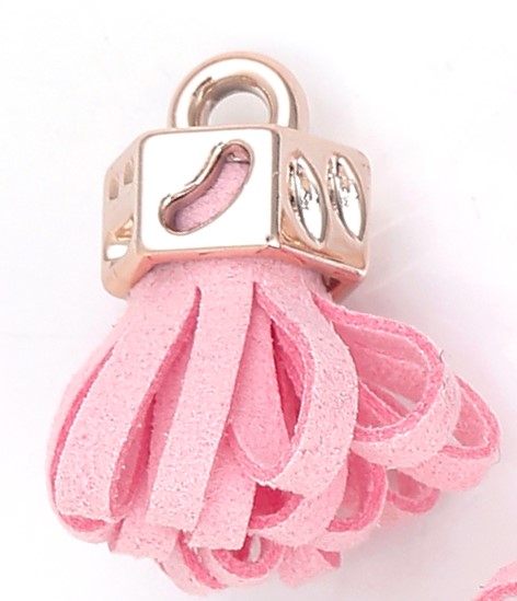 NAPPINA ROSA in simil camoscio con coppetta oro