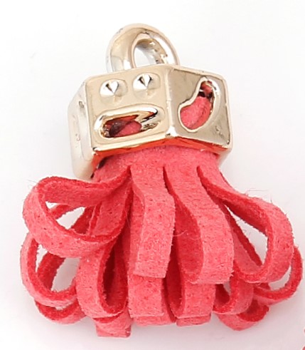 NAPPINA ROSSA in simil camoscio con coppetta oro 