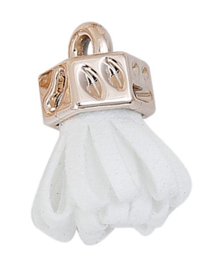 NAPPINA BIANCA in simil camoscio con coppetta oro 