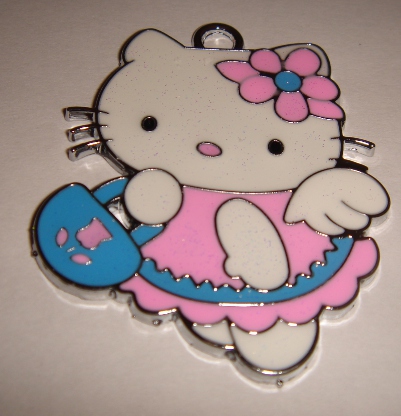 foto - GATTINA GRANDE CON ABITO ROSA E AZZURRO