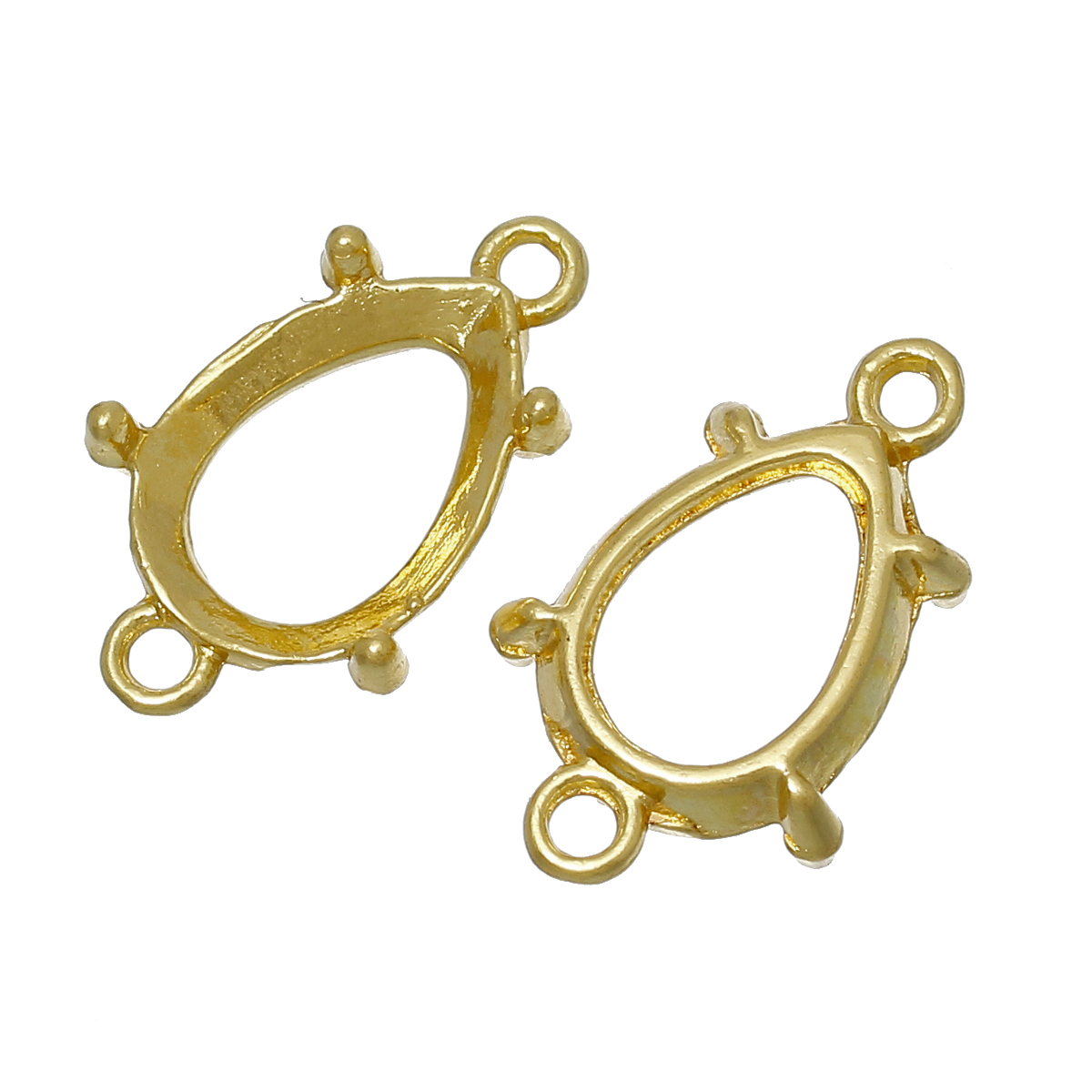 castone a goccia con asole misura totale 25x18 mm porta cabochon 13x18 mm 1 pezzo