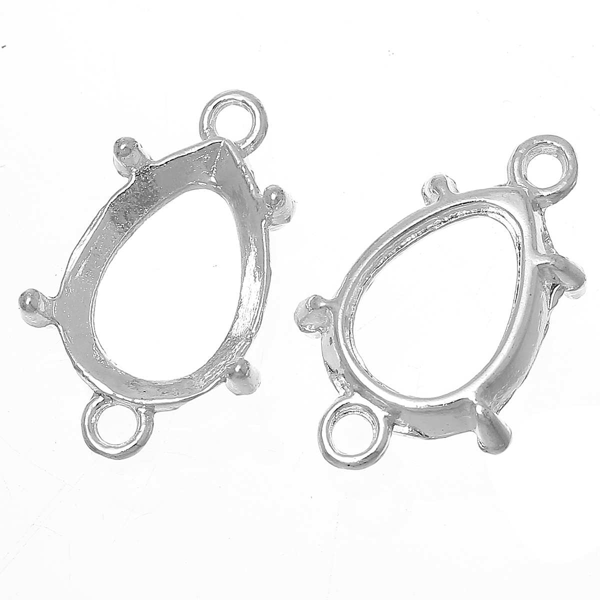 castone a goccia con asole misura totale 25x18 mm porta cabochon 13x18 MM