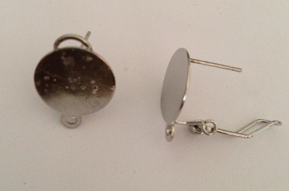 basi per orecchini piatte con ago e clip