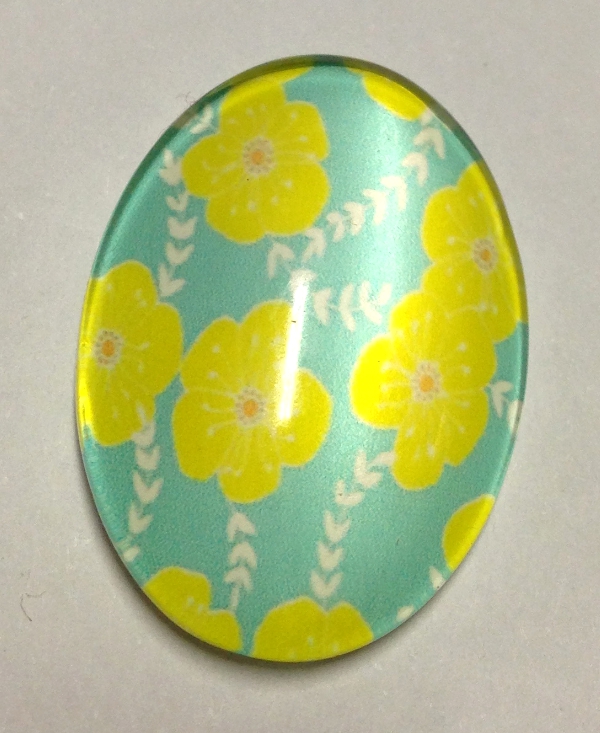  cabochon in vetro ovale misura 18X25 mm 1 pezzo