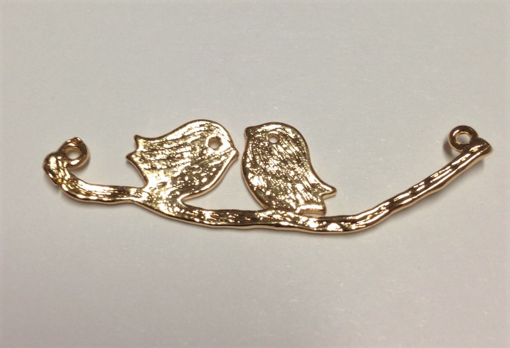 ramo color oro con uccellini