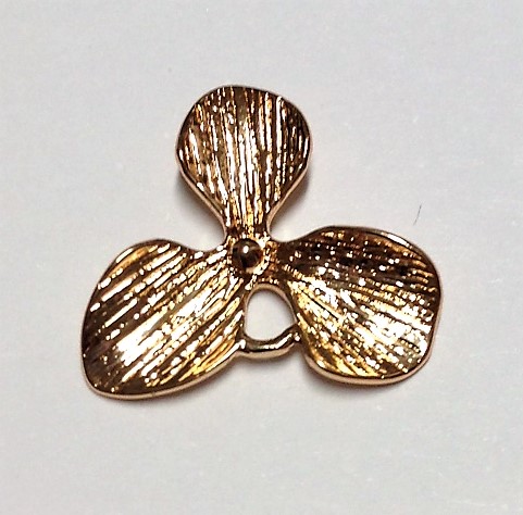 charms a trifoglio placcato oro 24 k misura 12 x10 mm 1 pezzo