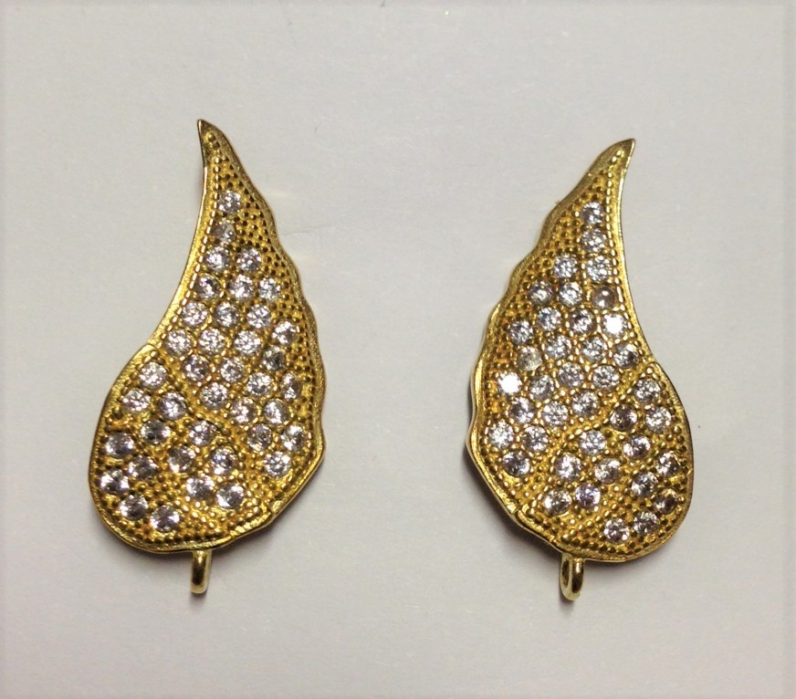 ali orecchini oro con strass