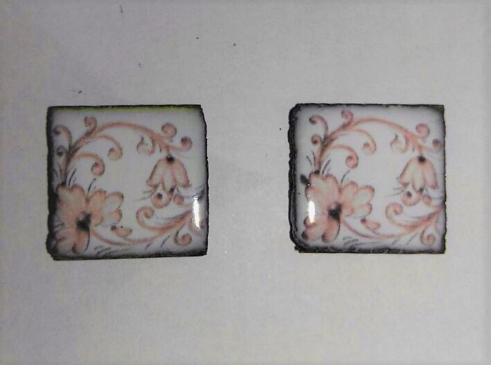 piastrella in pietra lavica misura con fiori