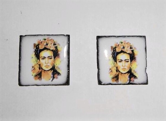 piastrella in pietra lavica con frida khalo