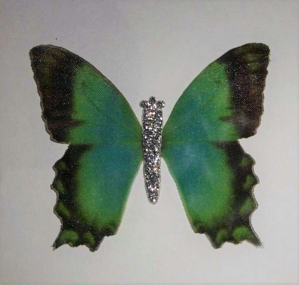 farfalla in organza con ali doppie misura 50x40 mm 1 pezzo