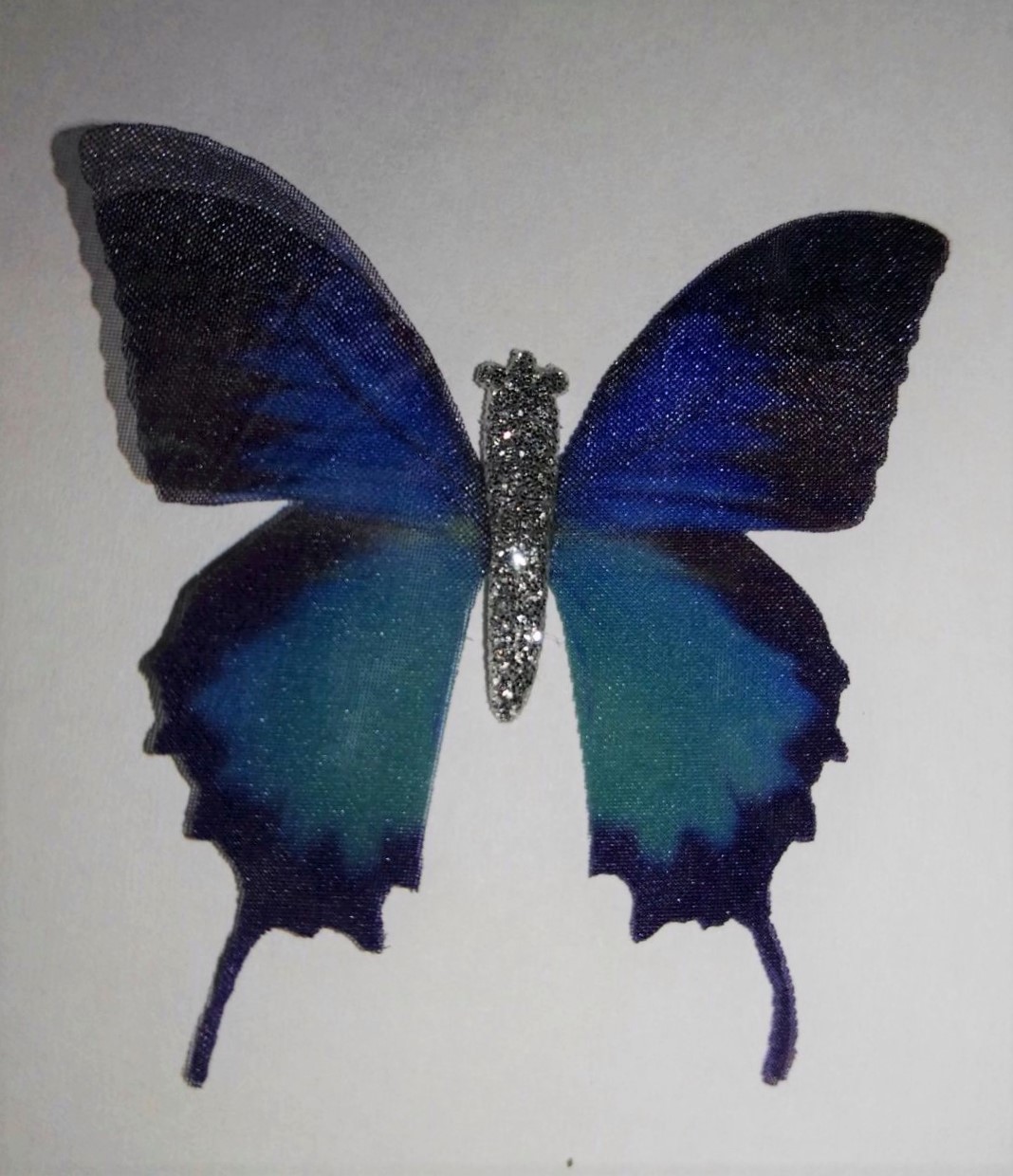 farfalla in organza con ali doppie misura 50x45 mm 1 pezzo