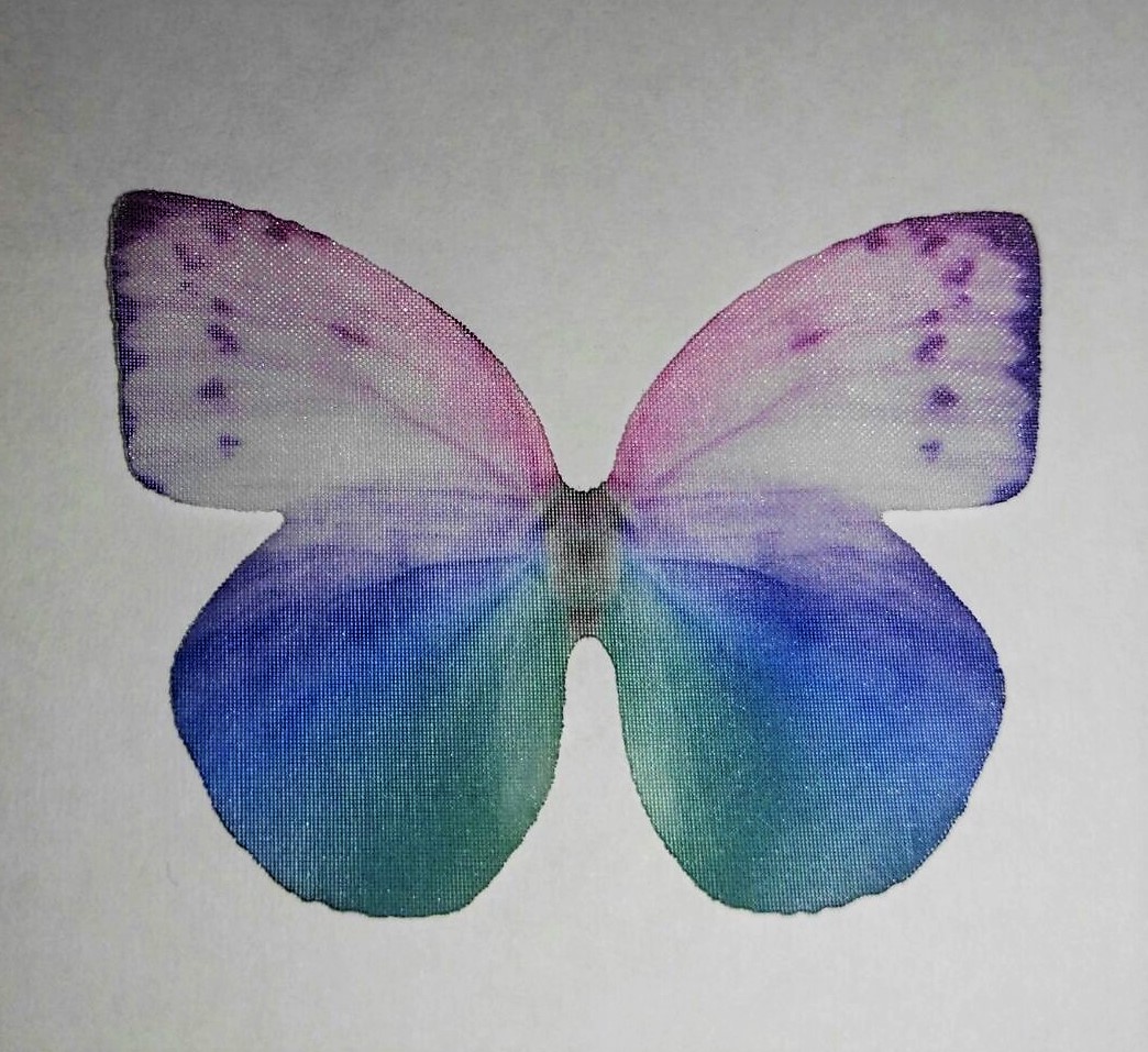 farfalla in organza AZZURRO E ROSA