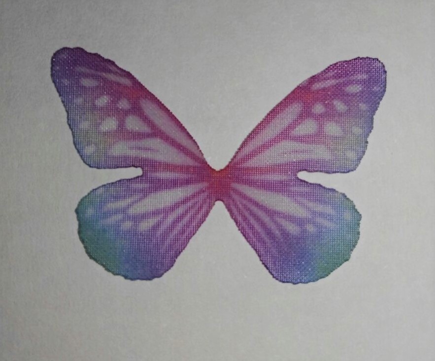 farfalla in organza misura 30x22 mm LILLA E ROSA