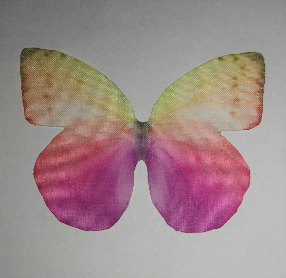 farfalla in organza GIALLA E FUCSIA