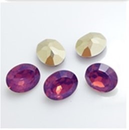 cabochon ovale in resina misura 13x18 mm 2 pezzi CICLAMINO OPALE