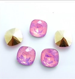 cabochon quadrato in resina ROSA OPALE