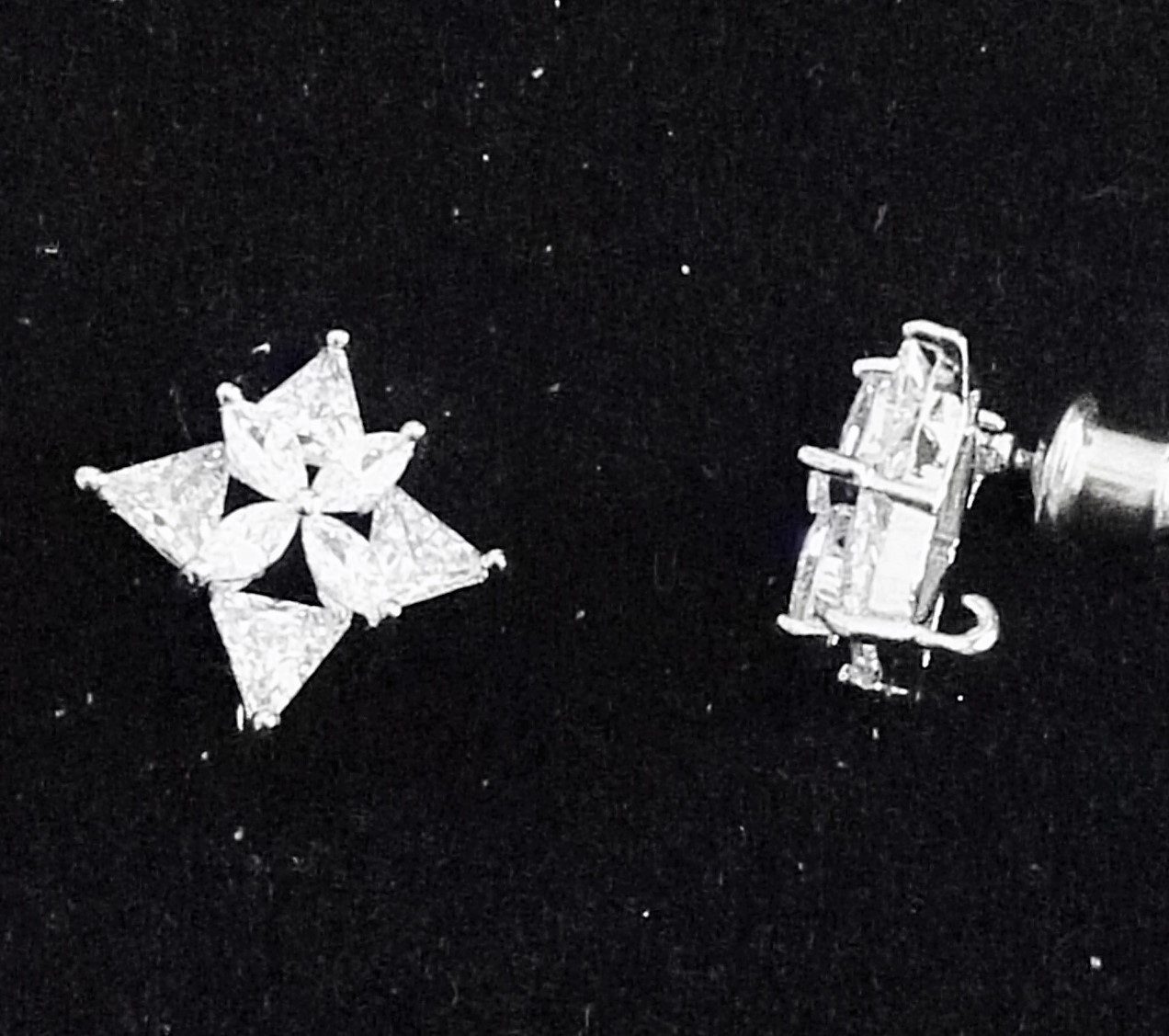 orecchini a rombo argento con cristalli