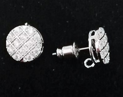 orecchini a bottone con cubic zirconia